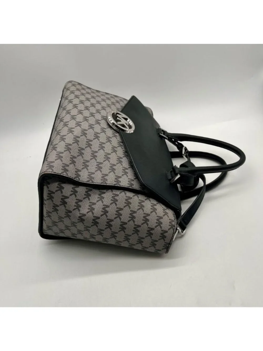Michael Kors Grey Monogram Coated Canvas Satchel